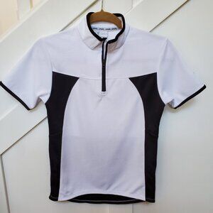 LPGA black & white 1/4 zip golf short sleeve polo shirt
